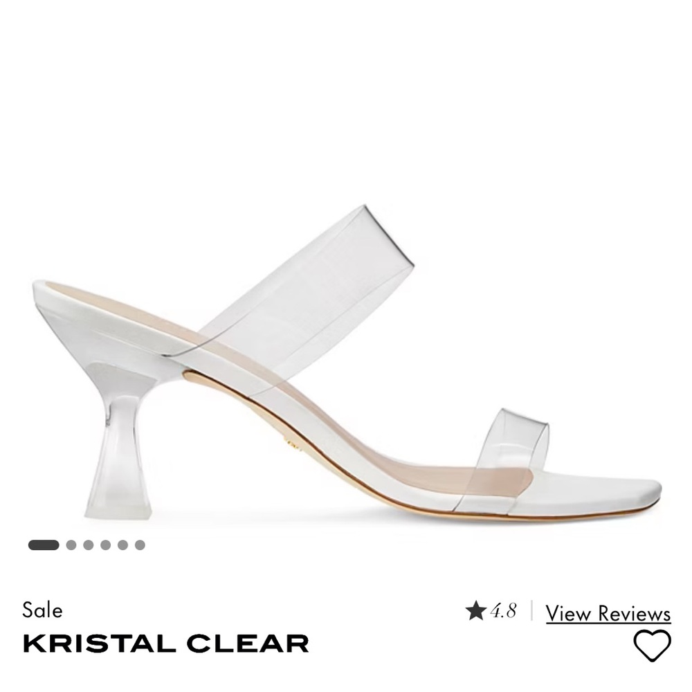 STUART WEITZMAN Women's Size 8.5US 39EU Clear/White Kristal Clear Sandals - Picture 9 of 9